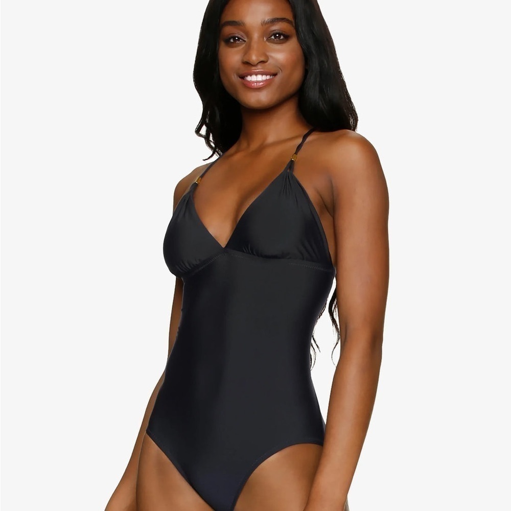 Helen Jon One Piece Lattice Back Swimsuit Minimalist Resortwear